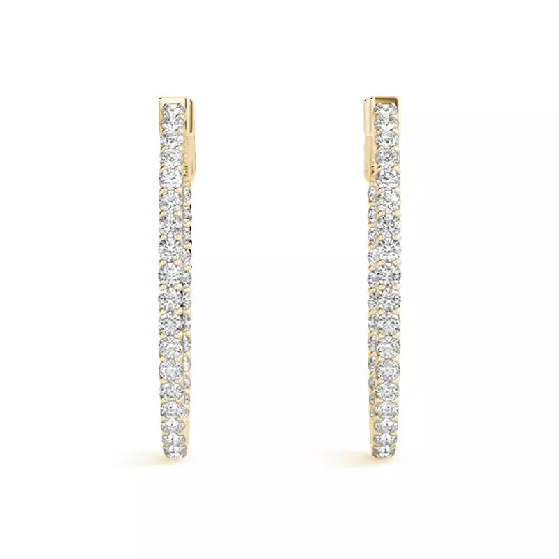 14K Yellow Gold Endless Diamond Hoop Earrings (5 1/4 ct. tw.)